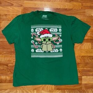 Star Wars Ugly Christmas T Shirt Men's 2XL Green Short Sleeve Mad Engine Holiday